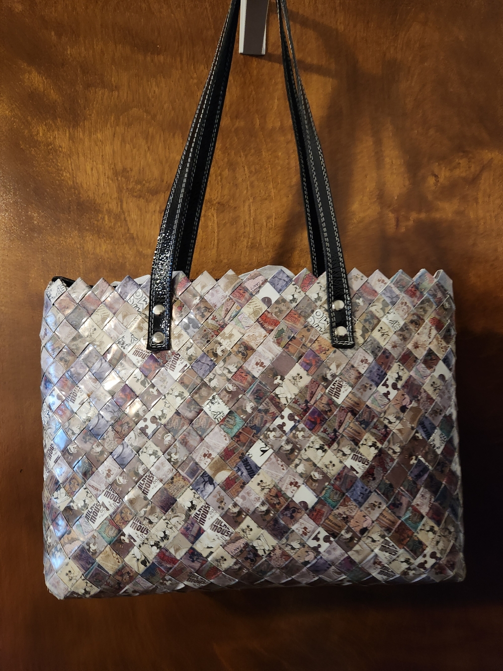 Nauhi Ollin Handwoven Multicolor Tote With Mickey Mouse Pattern - Picture 2 of 10